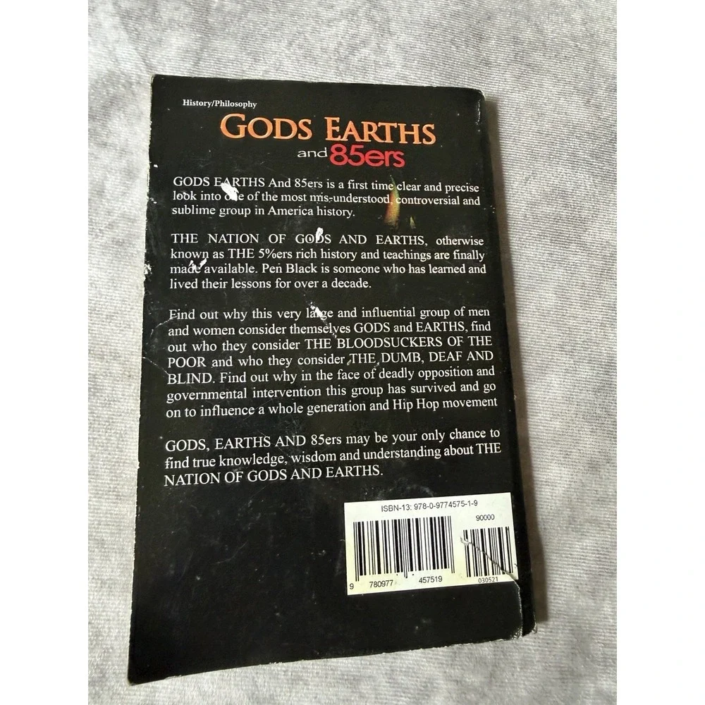 Gods Earths and 85ers by Pen Black Paperback Nonfiction History Philosophy